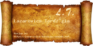 Lazarovics Terézia névjegykártya